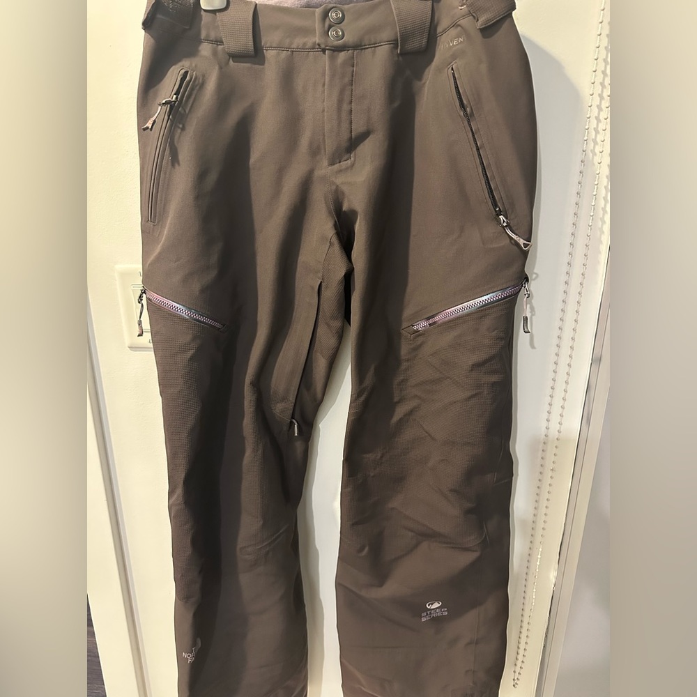 The North Face Woman’s Ski Pants in Dark Brown. Size: L. In very good condition.